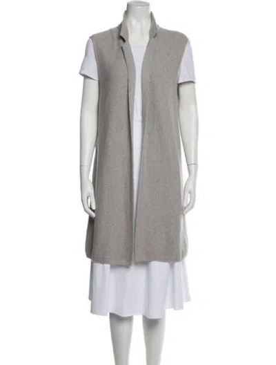 Pre-owned Loro Piana Baby Cashmere Open Front Sweater In Gray