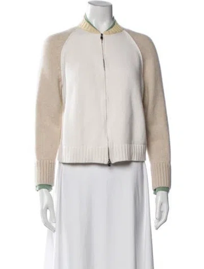 Pre-owned Loro Piana Baby Cashmere Open Front Sweater In Neutral