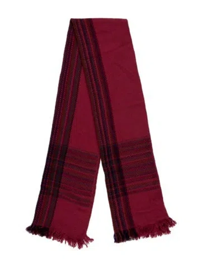 Pre-owned Loro Piana Baby Cashmere Plaid Print Scarf In Pink