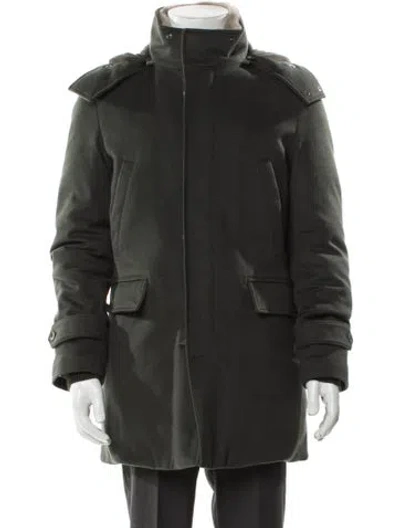 Pre-owned Loro Piana Baby Cashmere Storm System Cashmere Parka In Green