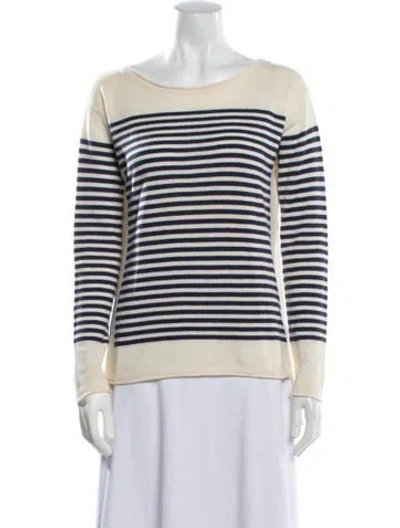 Pre-owned Loro Piana Baby Cashmere Striped Sweater In Neutral