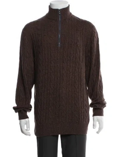 Pre-owned Loro Piana Baby Cashmere Turtleneck Polo Sweater In Brown
