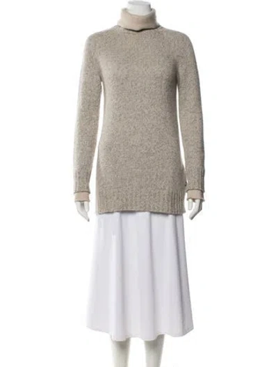 Pre-owned Loro Piana Baby Cashmere Turtleneck Sweater In Neutral