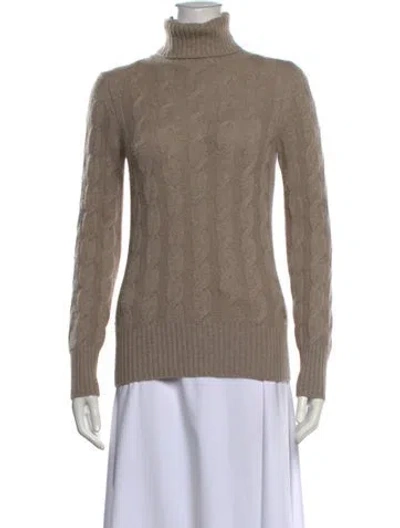 Pre-owned Loro Piana Baby Cashmere Turtleneck Sweater In Neutral