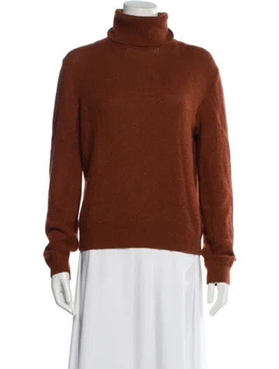 Pre-owned Loro Piana Baby Cashmere Turtleneck Sweater In Orange