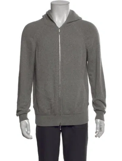 Pre-owned Loro Piana Baby Cashmere V-neck Cardigan In Gray