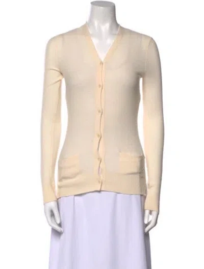 Pre-owned Loro Piana Baby Cashmere V-neck Sweater In Neutral