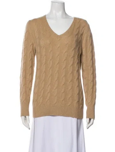 Pre-owned Loro Piana Baby Cashmere V-neck Sweater In Neutral