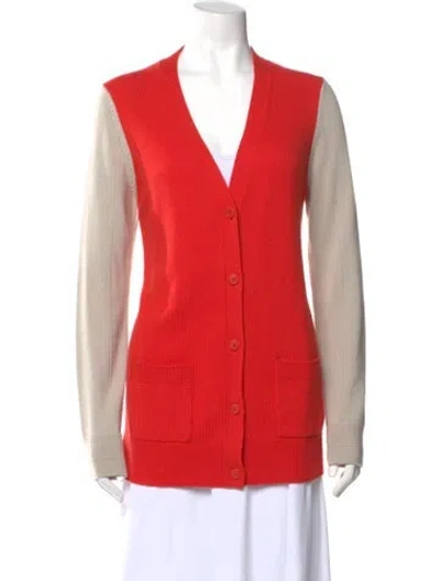 Pre-owned Loro Piana Baby Cashmere V-neck Sweater In Orange