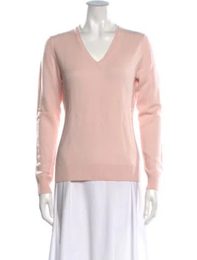 Pre-owned Loro Piana Baby Cashmere V-neck Sweater In Pink