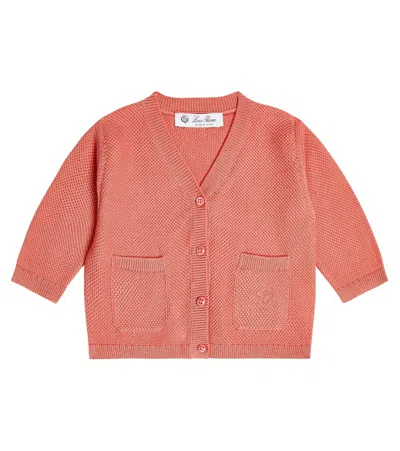 Loro Piana Baby Sunrise Cotton Cardigan In Cotton Candy