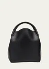 Loro Piana Bale Large Leather Bag In Black/sun Gold