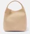 Loro Piana Bale Fine-grain Leather Crossbody Bag In Beige