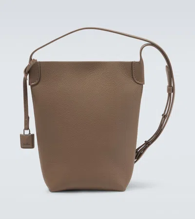 Loro Piana Bale Leather Phone Pouch In Brown