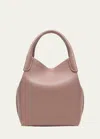 Loro Piana Bale Leather Top-handle Bag In 30f9 Turtle Rose
