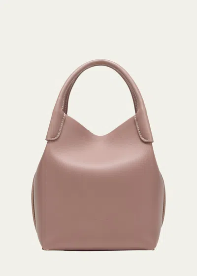 Loro Piana Bale Leather Top-handle Bag In 30f9 Turtle Rose