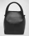 Loro Piana Bale Leather Top-handle Bag In Blacksun