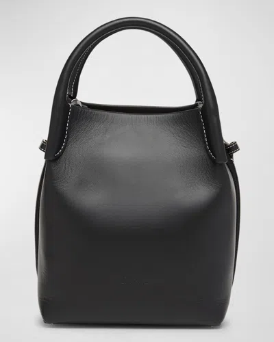 Loro Piana Bale Leather Top-handle Bag In Blacksun
