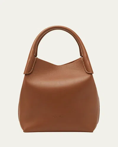 LORO PIANA BALE LEATHER TOP-HANDLE BAG