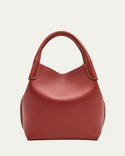 Loro Piana Bale Leather Top-handle Bag In Red