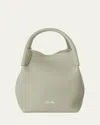 Loro Piana Bale Micro Grain Leather Crossbody Bag In 50yb Light Wasabi