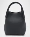 Loro Piana Bale Micro Grain Leather Crossbody Bag In Black Sun Gold
