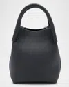 Loro Piana Bale Micro Grain Leather Crossbody Bag In Blue Navy