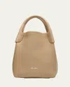 Shop Loro Piana Bale Micro Grain Leather Crossbody Bag In Light Mastic/antq Sl