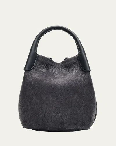 Loro Piana Bale Micro Grained Nubuck Shoulder Bag