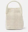 Loro Piana Bale Micro Leather-trimmed Bucket Bag In White
