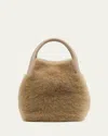 Loro Piana Bale Micro Plush Shearling Top-handle Bag In Pattern