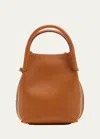 Loro Piana Bale Micro Rounded Leather Top-handle Bag In L08p Warm Tan