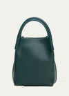 Loro Piana Bale Micro Rounded Leather Top-handle Bag In New Petrolio