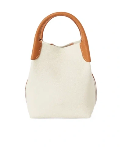 Loro Piana Bale Mini Shoulder Bag In Whispering White/wheat Bran/sun Gold