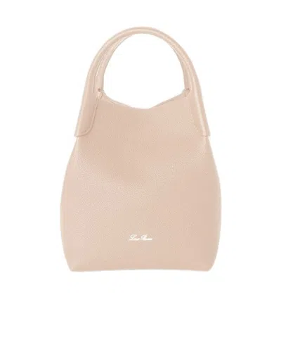 Loro Piana Bale Small Handbag In Cream Honey/sun Gold