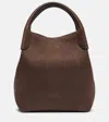 Loro Piana Bale Small Leather Bucket Bag In Brown