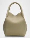 Loro Piana Bale Small Leather Top-handle Bag In Dried Taragon