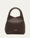 Loro Piana Bale Small Leather Top-handle Bag In H0to Dark Chocolate