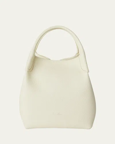 Loro Piana Bale Small Leather Top-handle Bag In White
