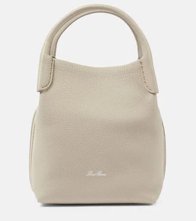 Loro Piana Bale Small Leather Tote Bag In Neutral