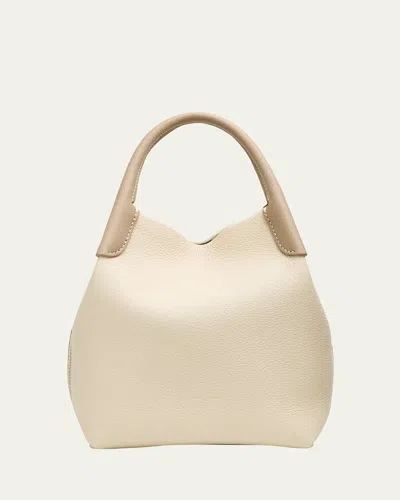 Loro Piana Bale Two-tone Leather Bucket Shoulder Bag