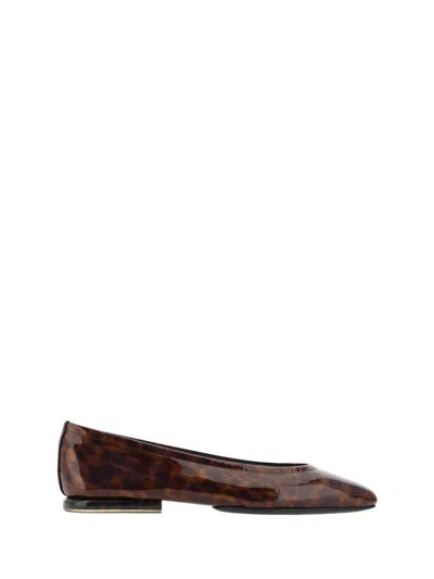 Loro Piana Primula Patent Ballerina Flat In Animal Print