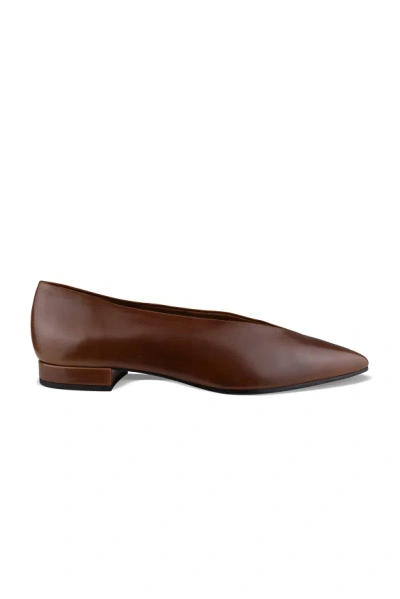 Loro Piana Rebecca Leather Point-toe Flats In Burgundy