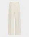 Loro Piana Edward Pintuck Belted Wool Cashmere Trousers In 1230 Nougat