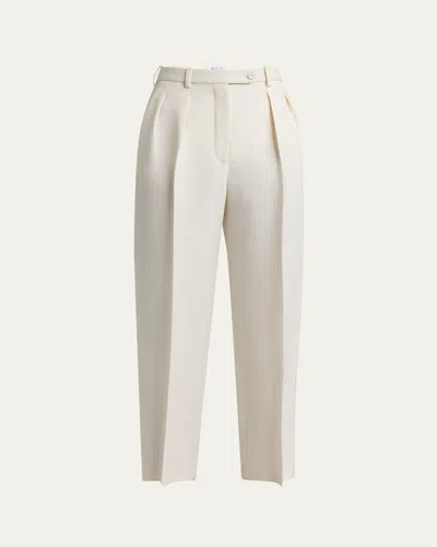 Loro Piana Bart Pleated Taper Leg Wool Trousers In 1230 Nougat