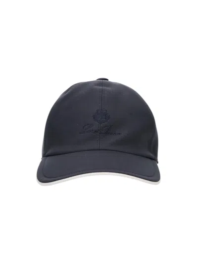 Loro Piana Baseball Cap Logo In Blue