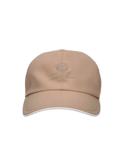 Loro Piana Baseball Cap Logo In Brown