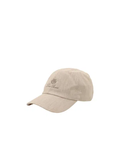 Loro Piana Baseball Logo Hat In Nude