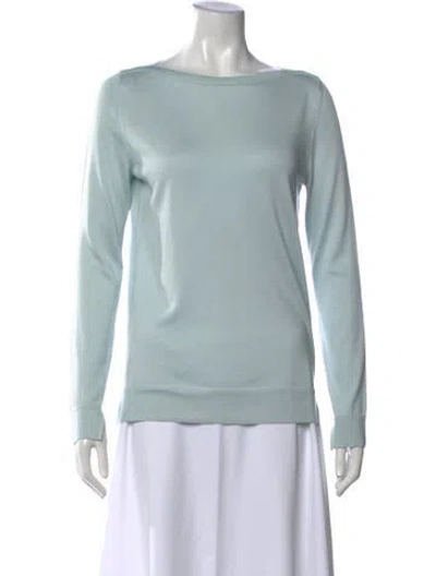 Pre-owned Loro Piana Bateau Bateau Neckline Sweater In Blue