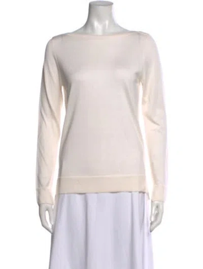 Pre-owned Loro Piana Bateau Silk Sweater In White